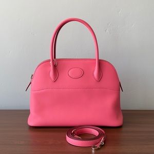 Hermès Bolide 27 swift, rose azalee, palladium